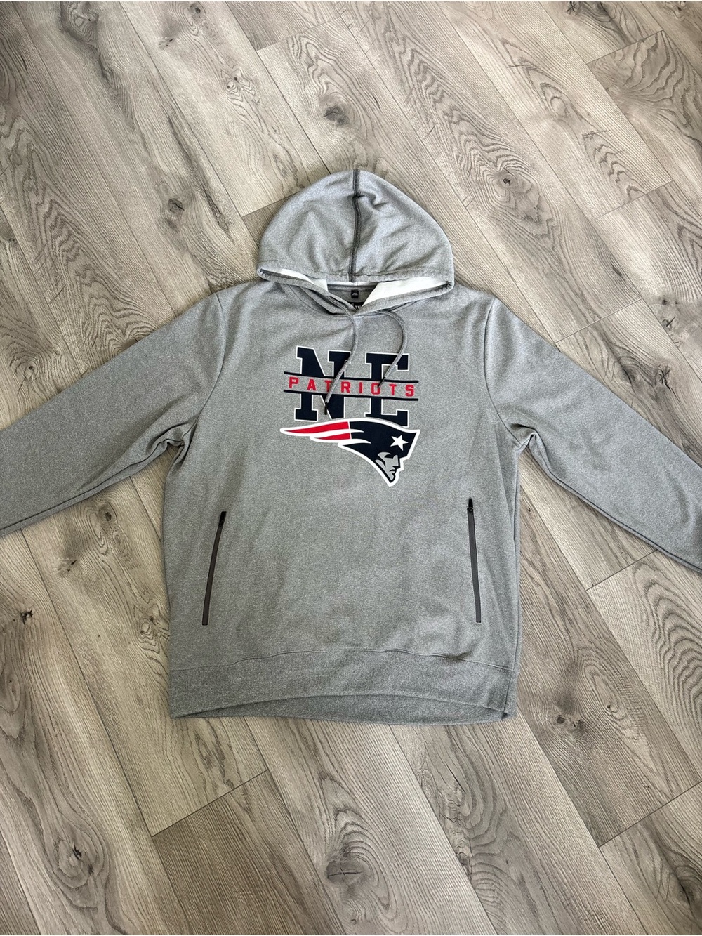 NFL New England Patriots Grey Hoodie Sweatshirt - Men’s XL